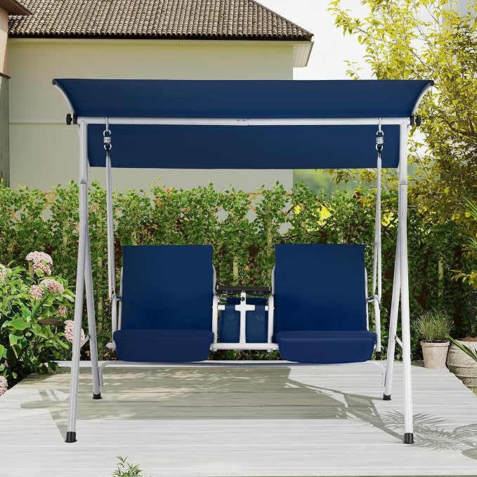 HOMREST 2 Seat Outdoor Porch Swing, Patio Swing - Image 2