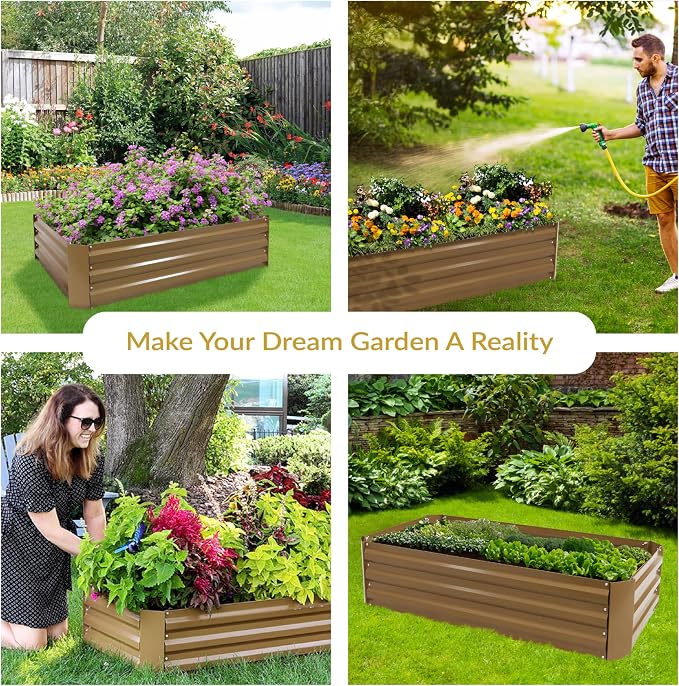 Sunnydaze 11.75" H Raised Metal Garden Bed - Image 4