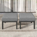 Solaste Outdoor Footstools Patio Ottoman Set of 2, Aluminum All-Weather Outdoor by Solaste