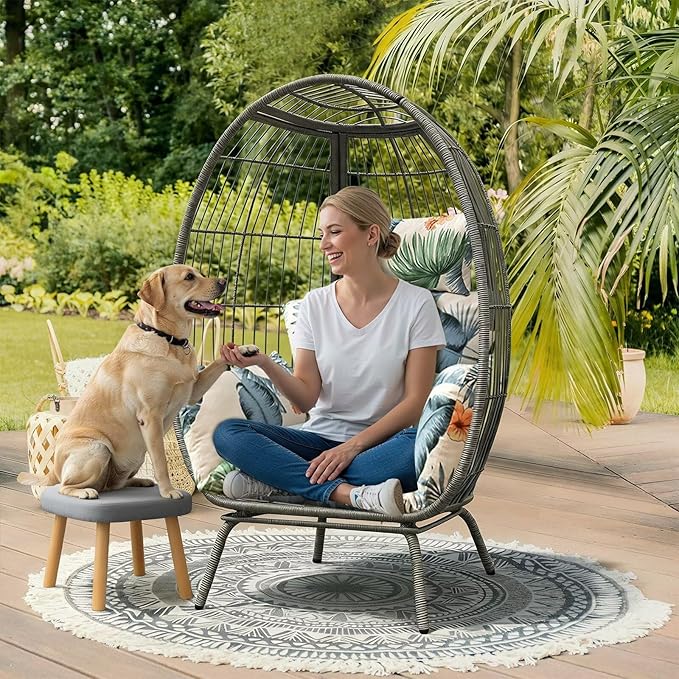 Indoor Outdoor Hanging Egg Chair Cushion Replacement Soft Swing Basket Chair - Image 2