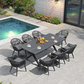 PURPLE LEAF 9 Pieces Patio Dining Set by PURPLELEAF