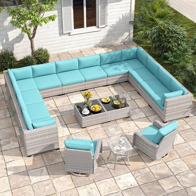 14-Seat Modern Patio Furniture Set by MASIONBACKYARDS
