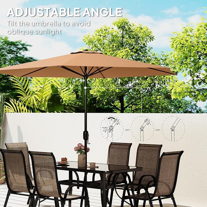 Outsunny 8 Pieces Patio Table and Chairs Set - Image 4