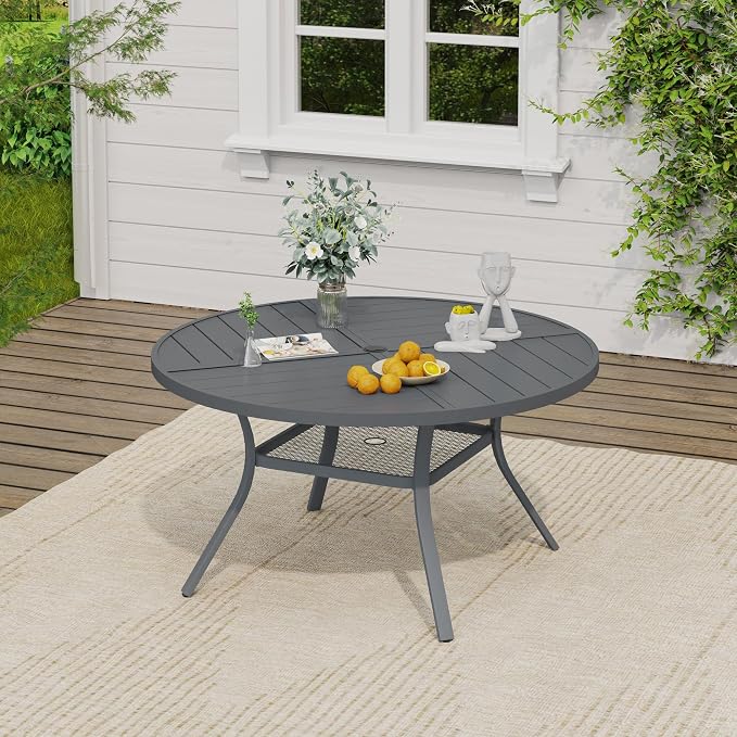 VICLLAX 47.2" Round Outdoor Table, Patio Dining Table - Image 2