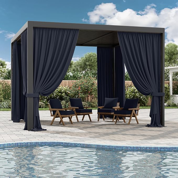 Gazebo Universal Replacement Privacy Curtain, 4-Panels Sidewall Curtains - Image 6