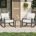 Outdoor Patio Rocking Chairs Set of 2, 3 Pieces Patio Porch Furniture Set by COMLAXFIELD