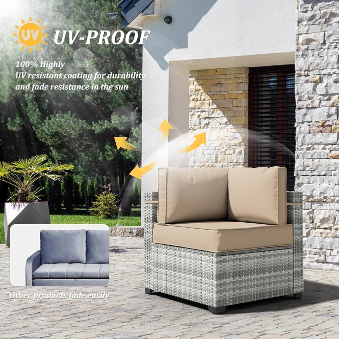 14 Pcs Outdoor Cushion Covers Patio Cushion Slipcovers Replacement Splash Proof - Image 5