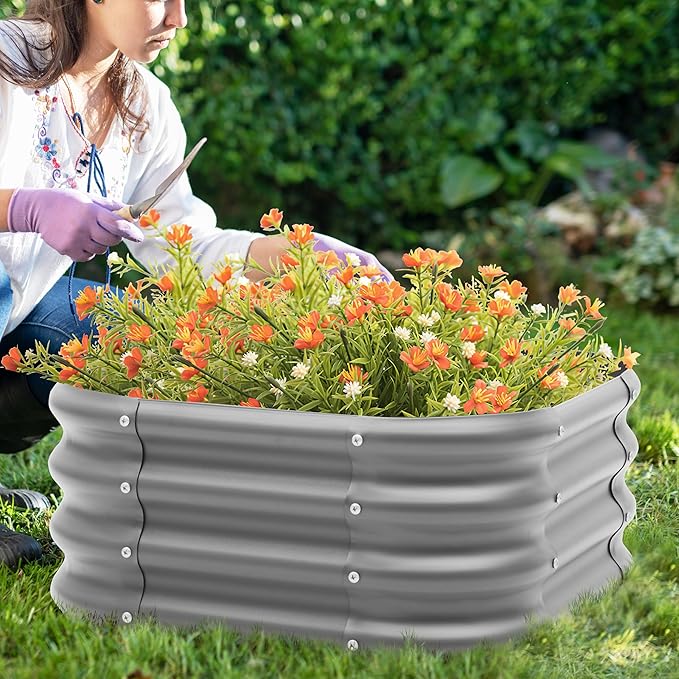 2-Pack 2x1ft Galvanized Raised Garden Bed, Outdoor Planter Bed, Metal Planter - Image 6