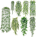 Der Rose 8Pcs Fake Plants Hanging Artificial Ivy Vine Faux Eucalyptus Hanging by DerRose