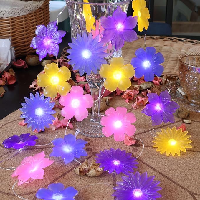 JASHIKA Solar Lights Outdoor Flower String Lights Waterproof Fairy Spring - Image 5