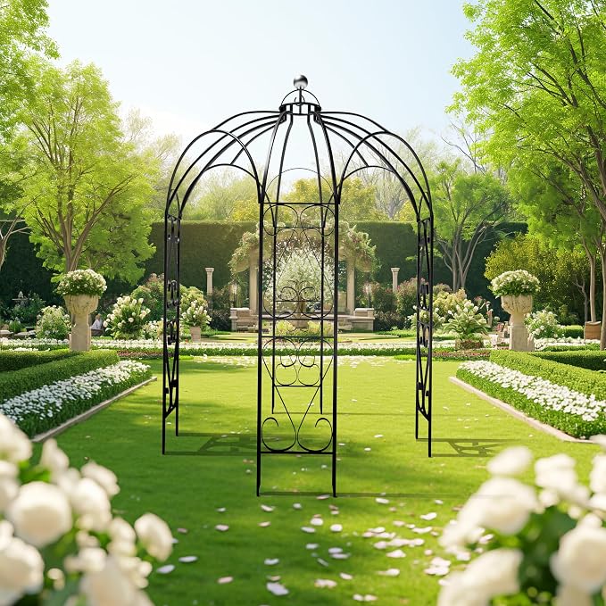 OUTOUR Versatile Oversized 9FT Iron Garden Gazebo Arbor Arbour Heavy Duty Metal - Image 8