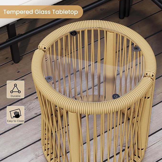 Yaheetech 3 Pieces L-Shaped Conversation Sofa Set, Outdoor Patio Furniture Set - Image 9