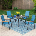 PHI VILLA 5 PCS Patio Dining Set, 4 Outdoor Aluminum Stackable Sling Chairs by PHIVILLAThepioneerofcomfortablehouseholdsupplies