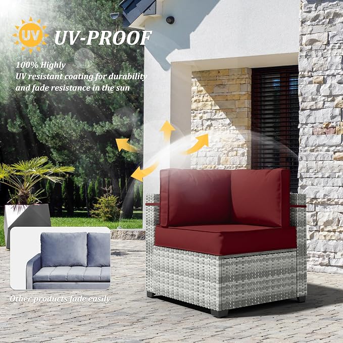 14 Pcs Outdoor Cushion Covers Patio Cushion Slipcovers Replacement Splash Proof - Image 5