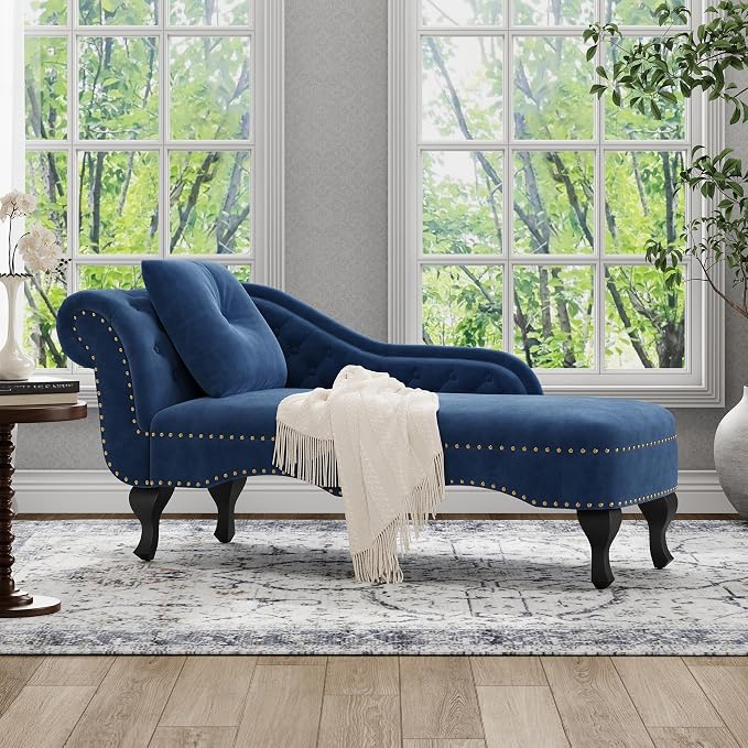 Merax 62'' Velvet Chaise Lounge Indoor by Merax