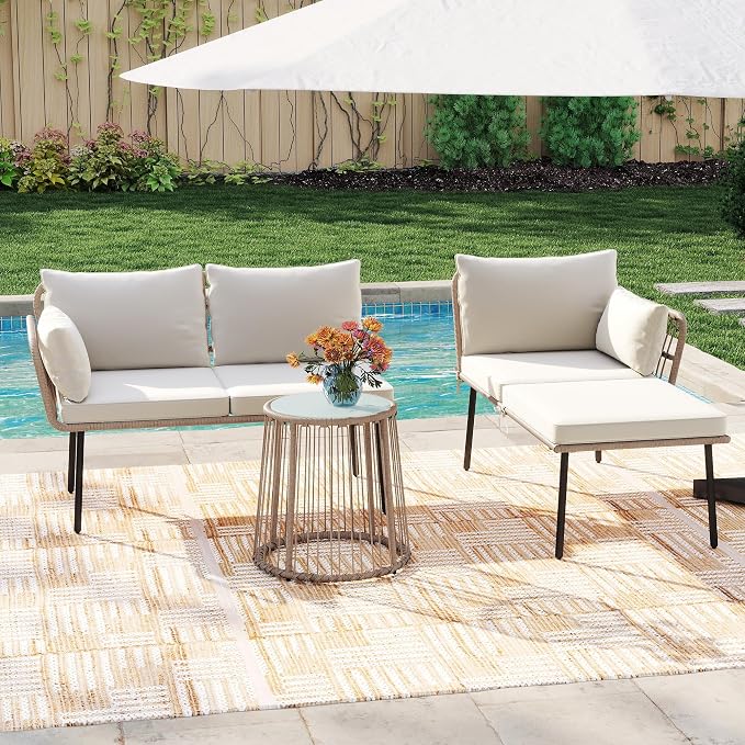 YITAHOME 3 Piece Patio Furniture Set Wicker Patio Sectional - Image 8