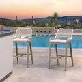 PURPLE LEAF Bar Stools Set of 2 Bar Height Metal Bar Chairs by PURPLELEAF