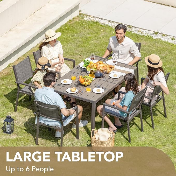Devoko Patio Dining Set 7 Piece Outdoor Furniture - Image 8