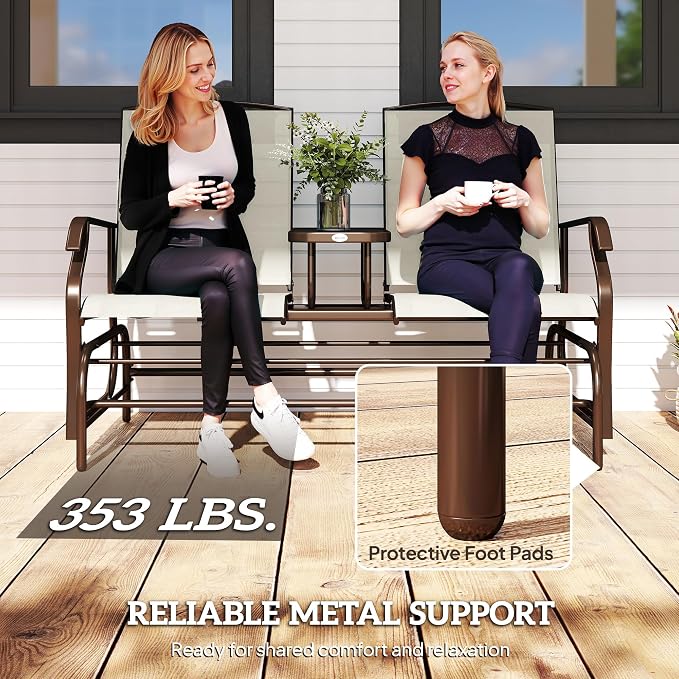 Outsunny Outdoor Glider Bench - Image 6