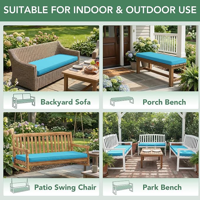 Outdoor Bench Cushion: Waterproof and Fade Resistant Patio Furniture Cushions - Image 7