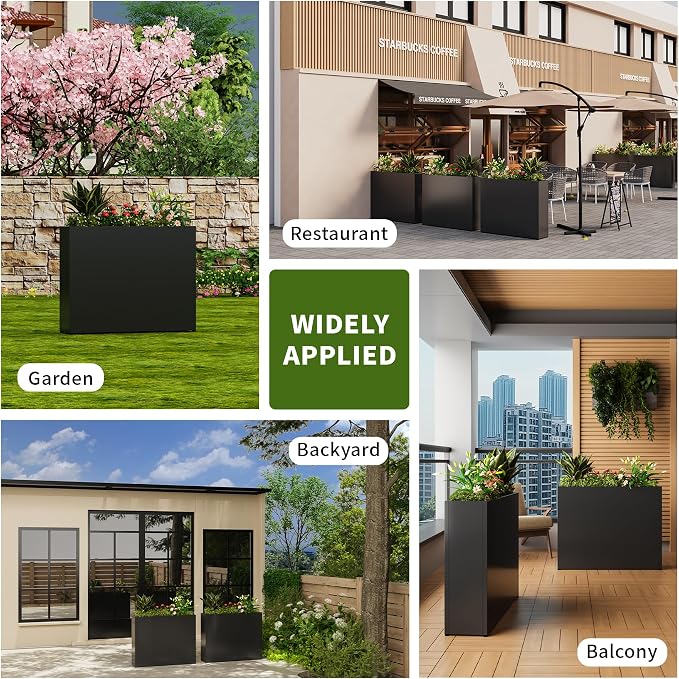 38" L x 10" W x 30" H Black Planter Box - Image 4