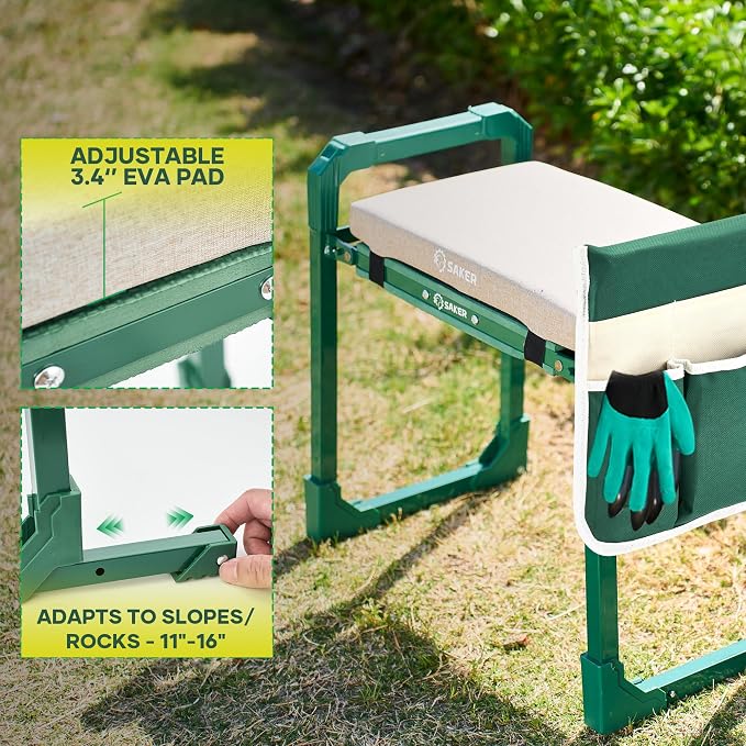 Saker Garden Kneeler and Seat Foldable Gardening Stool - Image 4