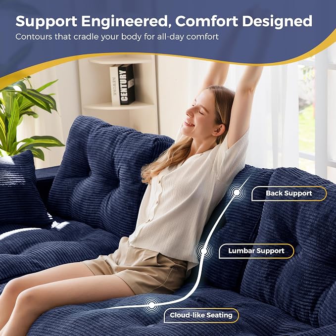 MAXYOYO 104" L Shaped Modular Sectional Sofa - Image 9