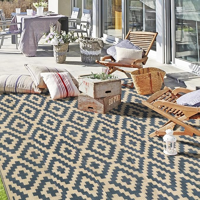 SAND MINE Reversible Mats, Plastic Straw Rug, Modern Area Rug, Large Floor Mat - Image 7