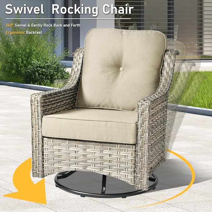 HOOOWOOO 6 Piece Patio Furniture Conversation Sets - Image 2