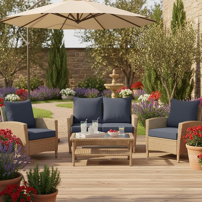 Outdoor Chair Cushion 19 x 19 Inch, Backrest and Seat Cushion Set - Image 8