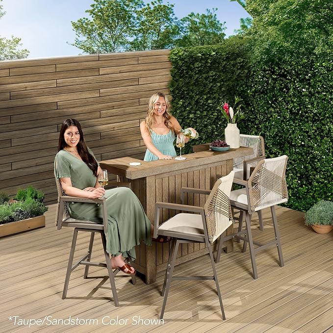 Best Choice Products Outdoor Bar Stools Set of 2, Bar Height, 360° Swivel - Image 2