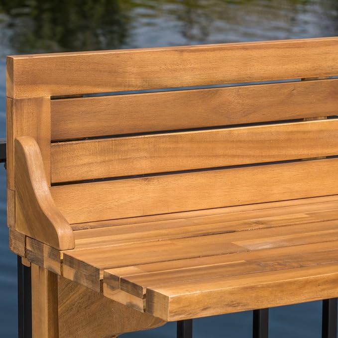 Christopher Knight Home Caribbean Outdoor Acacia Wood Balcony Bar Table - Image 5