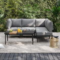 Sundale 5 Pieces Outdoor Patio Furniture Set, Metal Sectional Sofa Patio by SundaleOutdoor