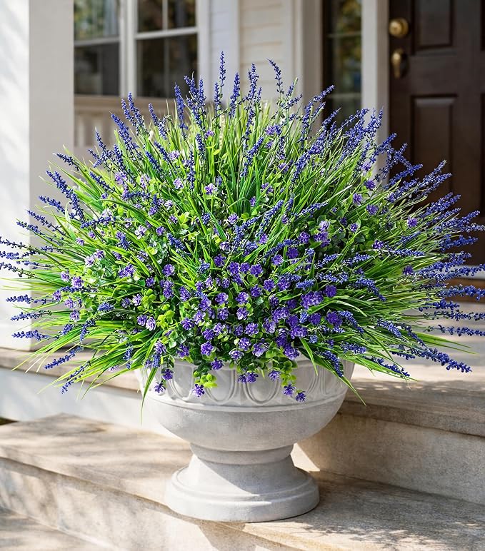 HyeFlora 20 Bundles Artificial Fake Outdoor Plants Flowers by HyeFloraartificialflowers