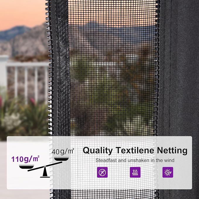 PURPLE LEAF 10' X 14' Hardtop Gazebo Outdoor Wood Grain Aluminum Frame - Image 7