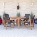 Amazonia Arizona 5-Piece Round Patio Dining Set | Eucalyptus Wood | Ideal by Amazonia