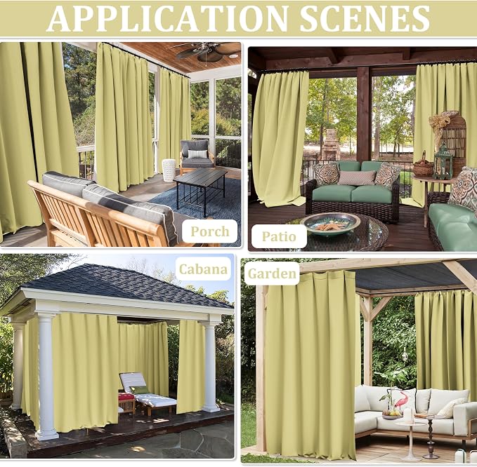 Gazebo Universal Replacement Privacy Curtain, 4-Panels Sidewall Curtains - Image 7