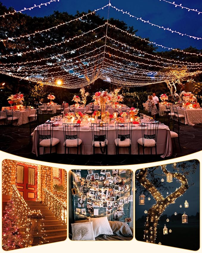 Brightown 2 Pack Solar String Lights Outdoor Waterproof, 92Ft 240 LED Solar - Image 7