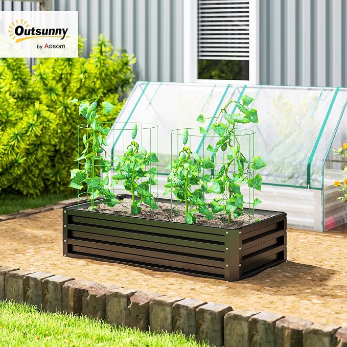 Outsunny Galvanized Raised Garden Bed, - Image 2