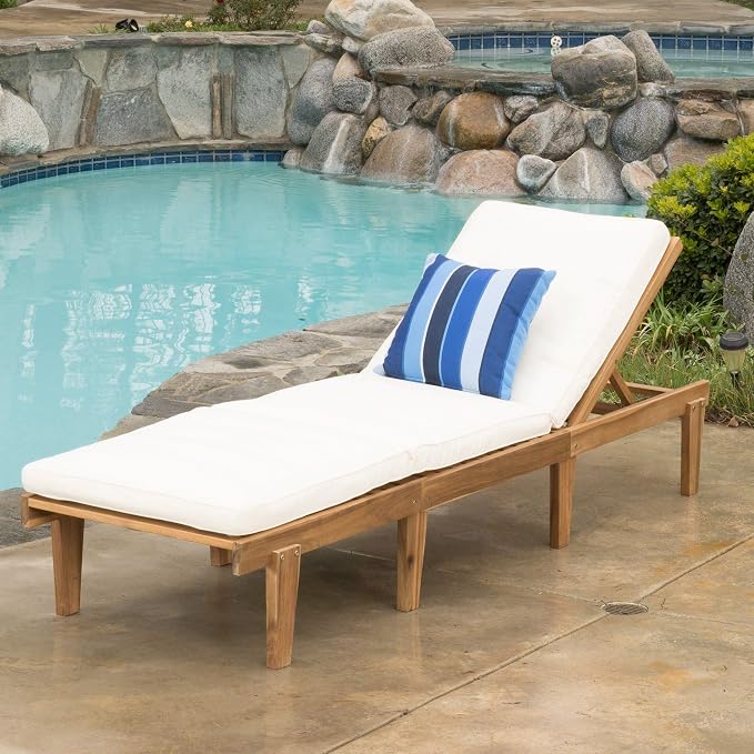 Christopher Knight Home Ariana Acacia Wood Chaise Lounge - Image 2