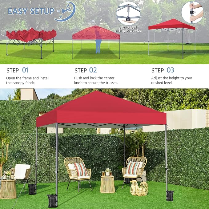 Yaheetech 10x10 1-Person Setup Pop Up Canopy Tent, Instant Portable Commercial - Image 2