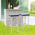 Wicker Patio Bar Set of 3-Piece, Rattan Bistro Set by Unknown
