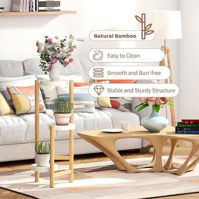 FILWH Plant Stand Indoor Outdoor Plant Rack 3 Tier 3 Potted Flower Holder - Image 4