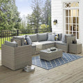 Modway Repose 7 Piece Outdoor Patio Sectional Set in Light Gray Gray by Modway