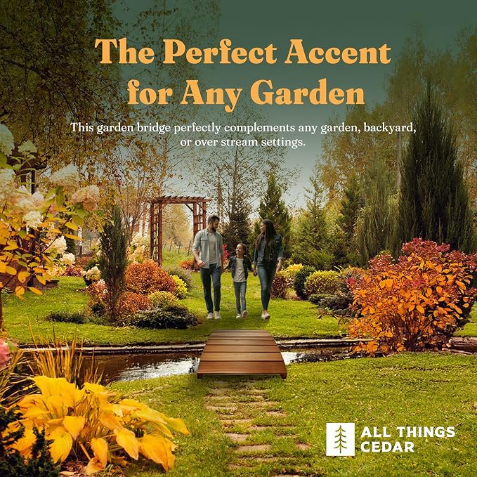 All Things Cedar Wooden Bridge, Outdoor Garden Walkway - Image 4