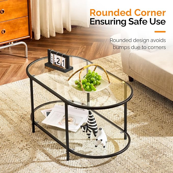 VINGLI Glass Coffee Table, Modern Tea Table - Image 5
