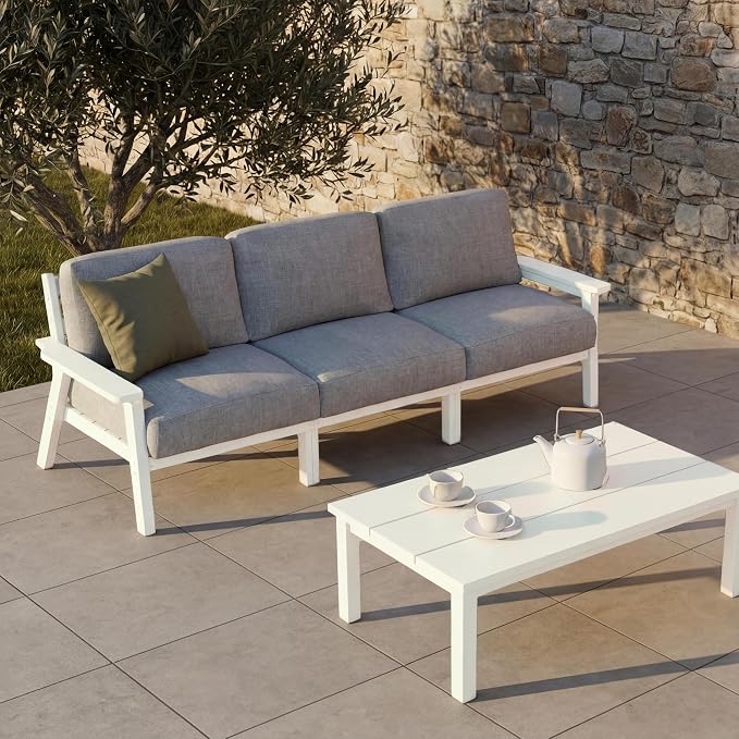 Patio Furniture Set 3 Seats, HDPE Outdoor Sectional by PatioKingdom