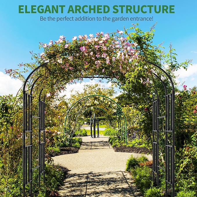 SUNYRISY Garden Arch Trellis, Tall Archway Plant Support Trellis Outdoor - Image 5