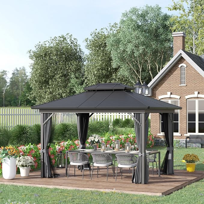 Outsunny 10' x 12' Hardtop Gazebo - Image 2