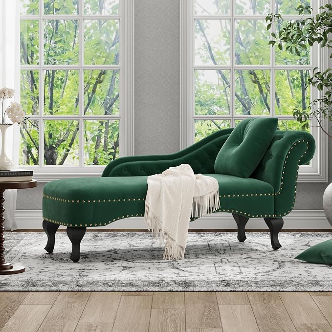 Merax 62'' Velvet Chaise Lounge Indoor by Merax